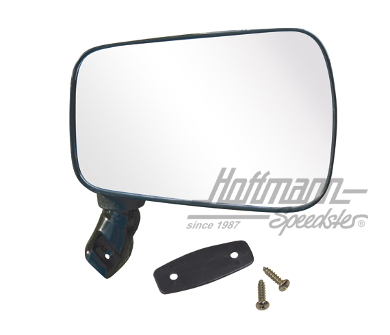Rearview mirror, Golf 1, plastic, black, right | 171 857 502 D | 180-1130-02