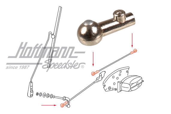 Ball socket, wiper linkage, 55-64 | 211 955 323 | 086-1520-10