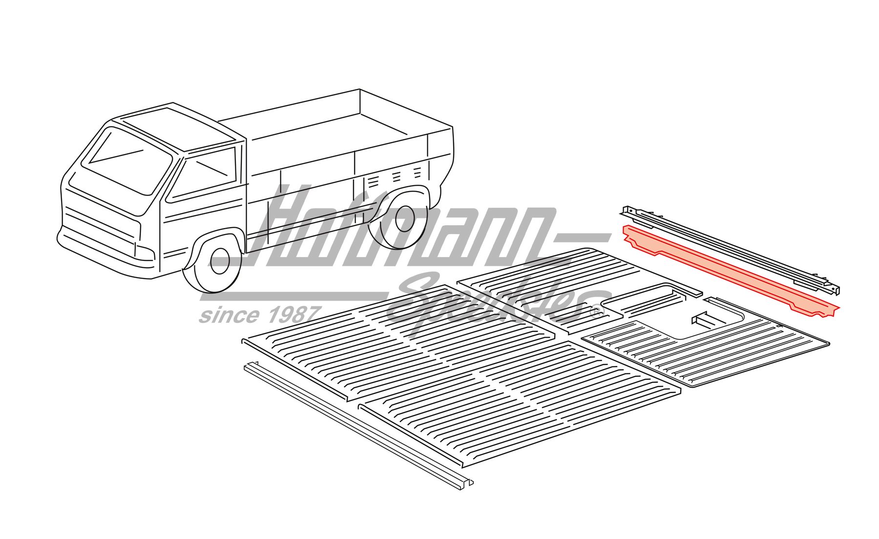 Inner panel, end support, load floor
                                                              