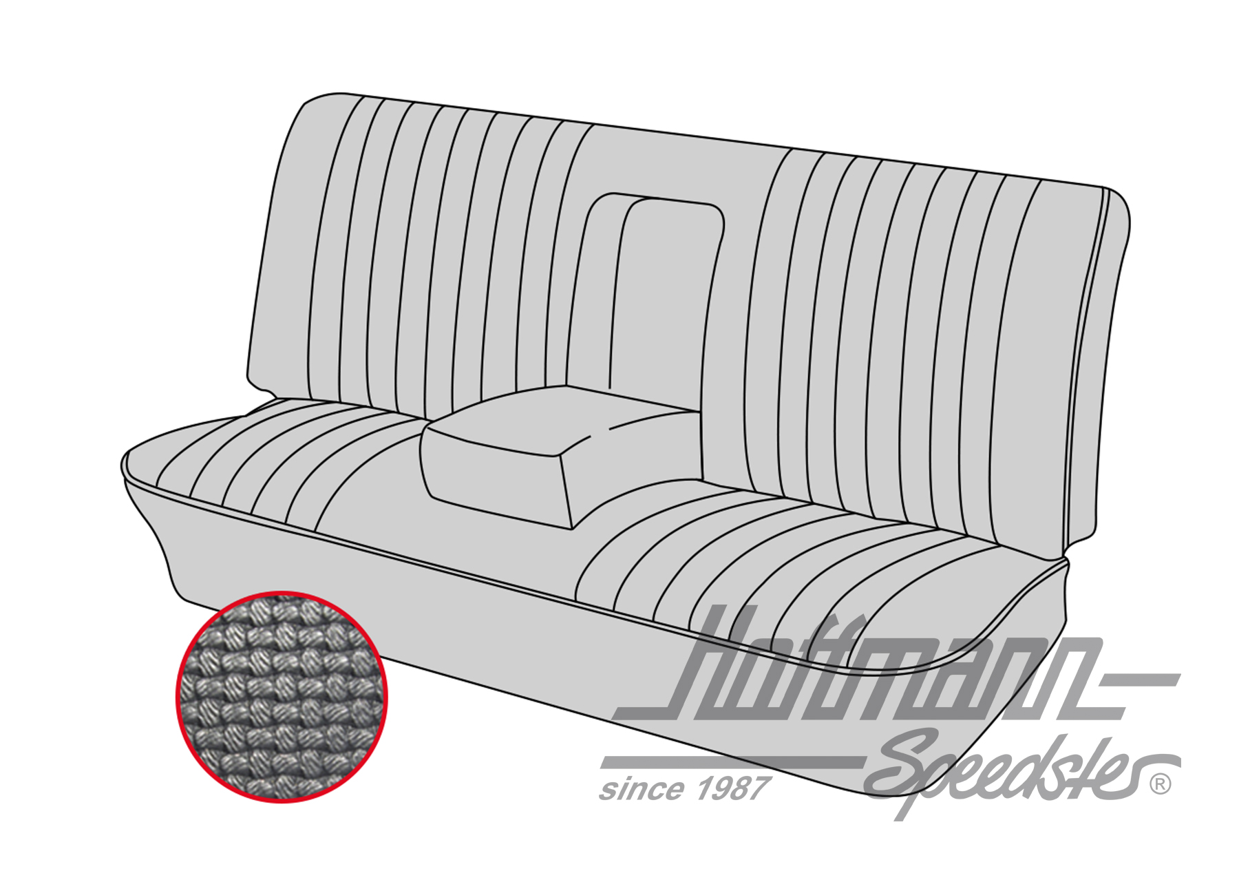 Seat bench cover, Type 3, 4.61-7.72, black | 43-3212-01 | 069-9620-01