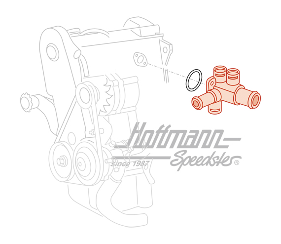 Water flange, petrol car, 1.6-1.8, 88-93                                                            