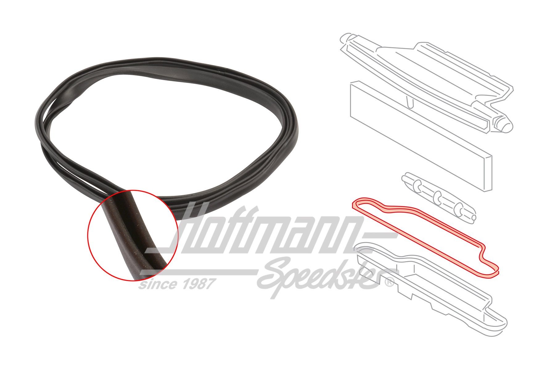 Seal, fresh-air box, lower, 65-68 | 901 571 292 20 | 515-0870-48