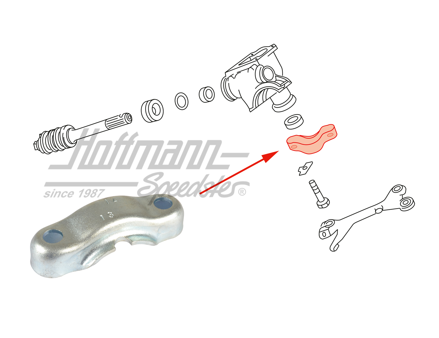 Retaining bracket, steering gear, 8.61-, Top Quality | 131 415 155 | 020-4300-06