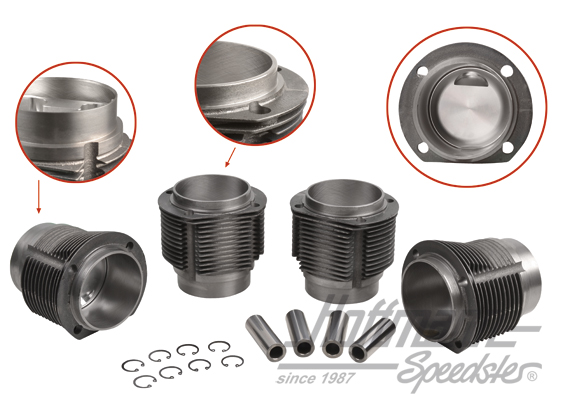 Piston + cylinder set, Porsche 356C/912, 86mm, JE | 008 11 86C JE | 505-0660