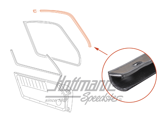 Door seal, A-pillar, 911 Coupé, 77-85, left                                                         