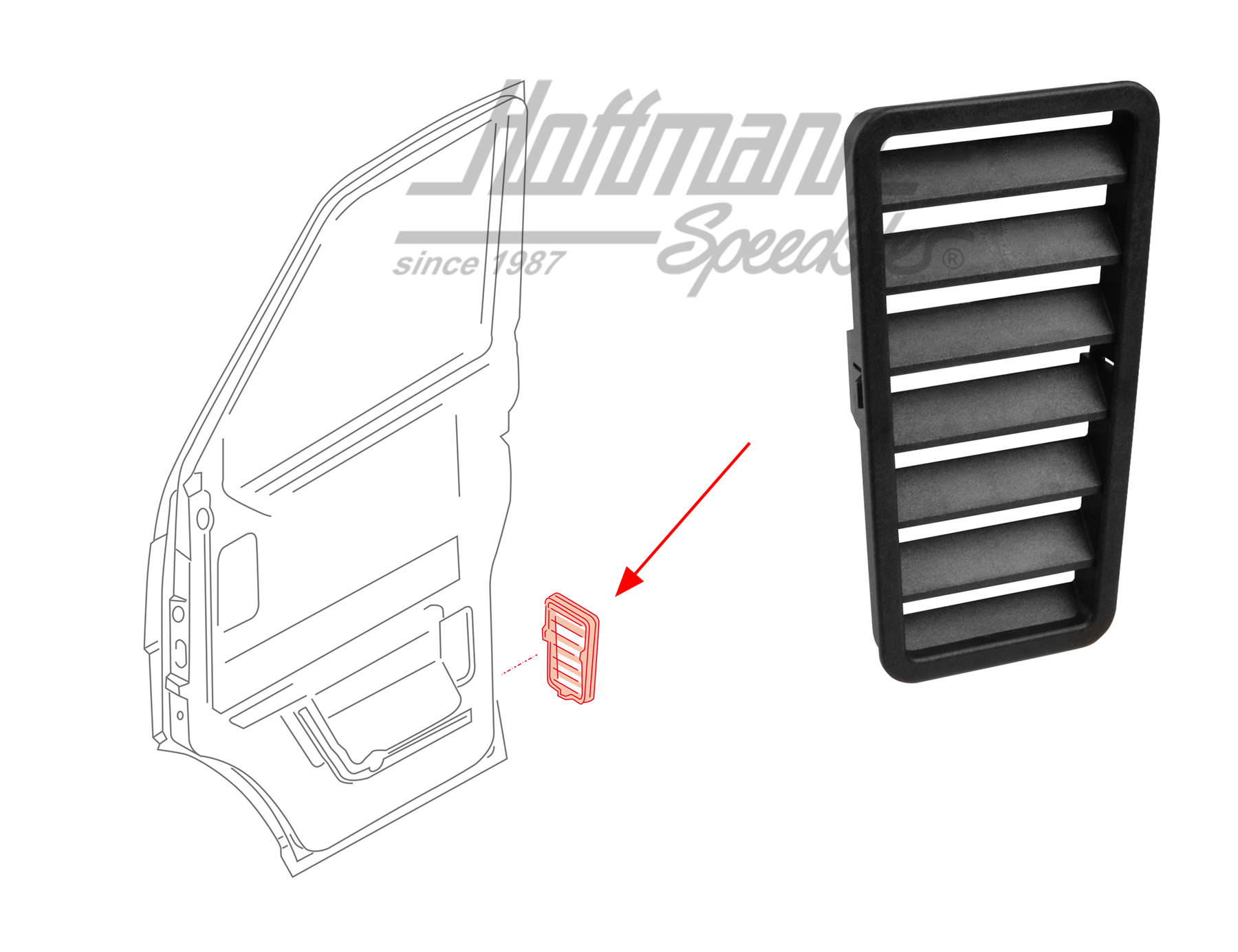Cover, ventilation, door, front, left/right | 701 831 735  01C | 408-2610