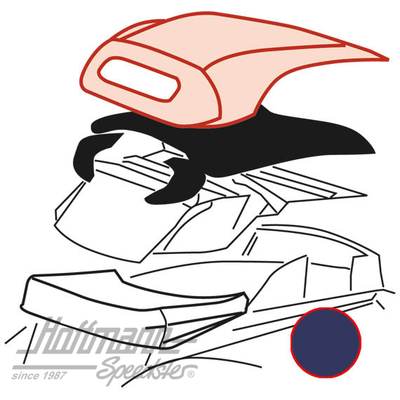 Convertible top, 8.72-.80, Sonnenland, blue |  | 020-4672-40