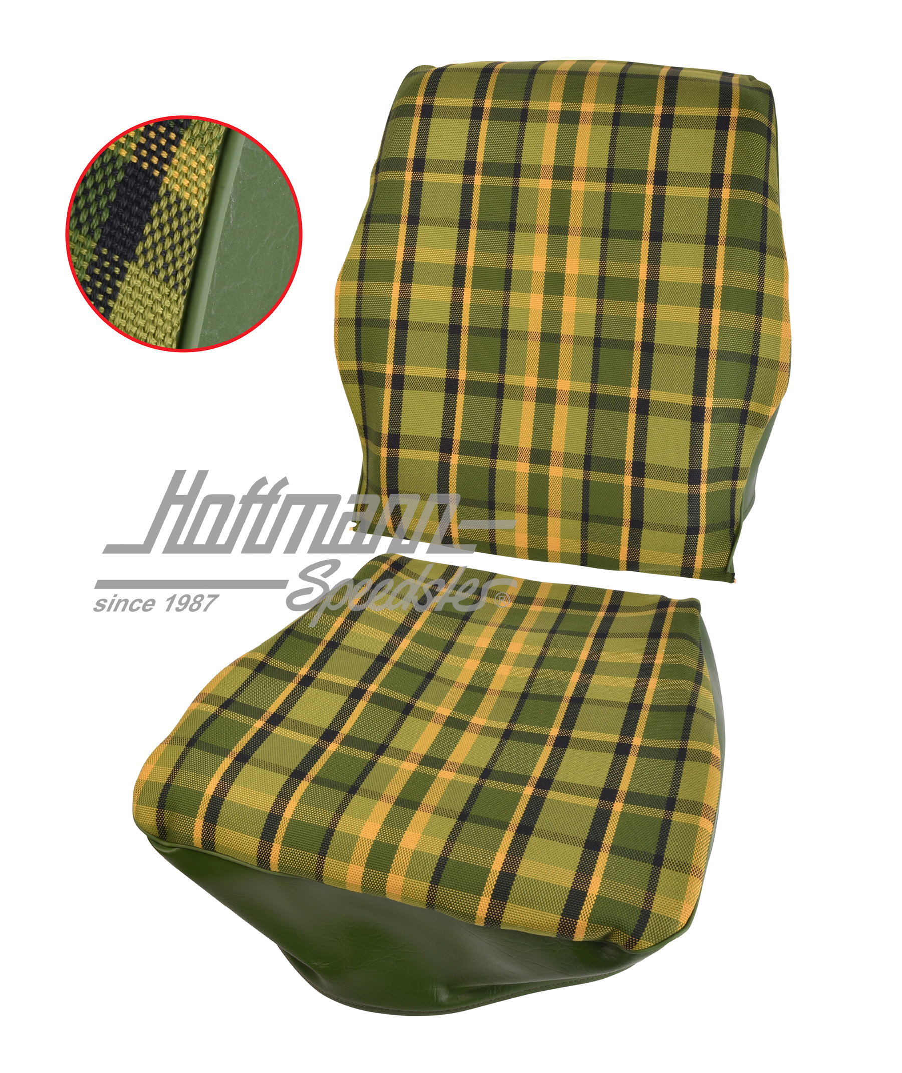 Seat cover, Westfalia, green/yellow, 74-79                                                          