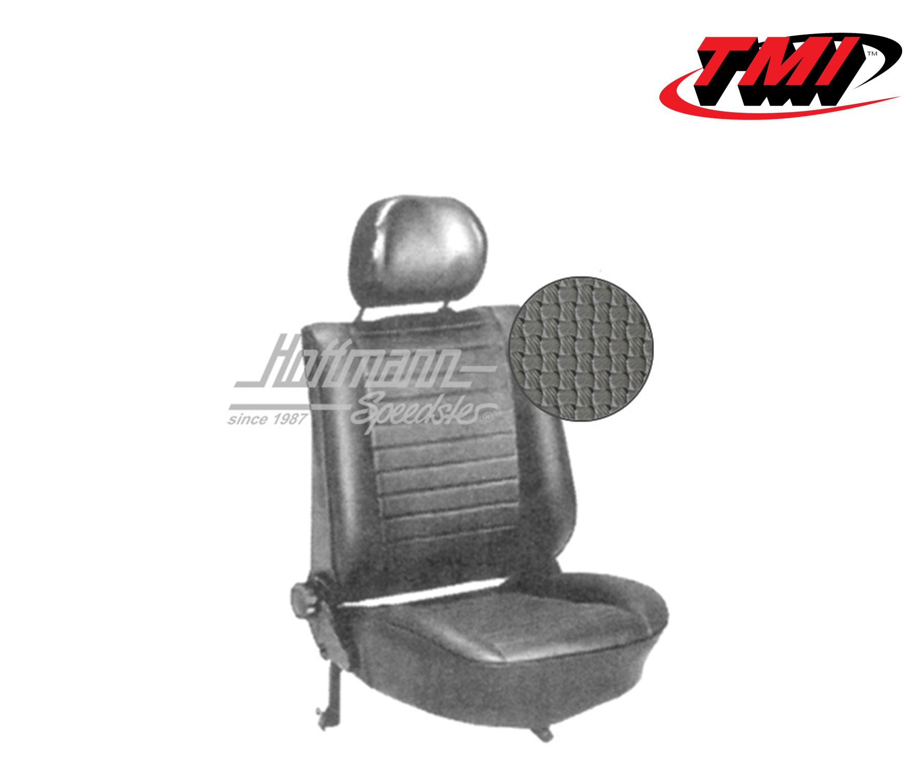 Seat upholstery, Sedan, 8.76-, Basketweave, grey | 43-1129-06 | 055-5435