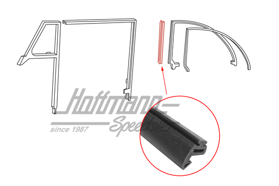 Seal, quarter window upright | 151 847 341 A | 020-4880