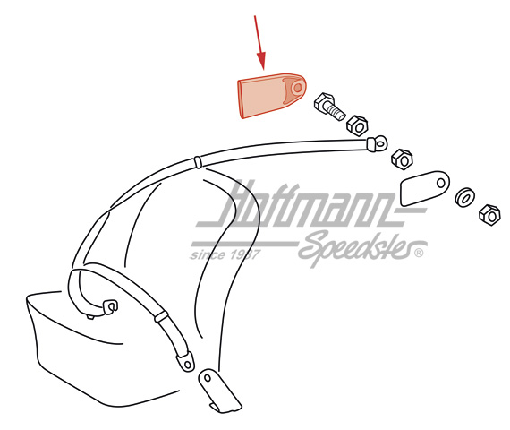 Cap, seat belt, upper, 911/912                                                                      