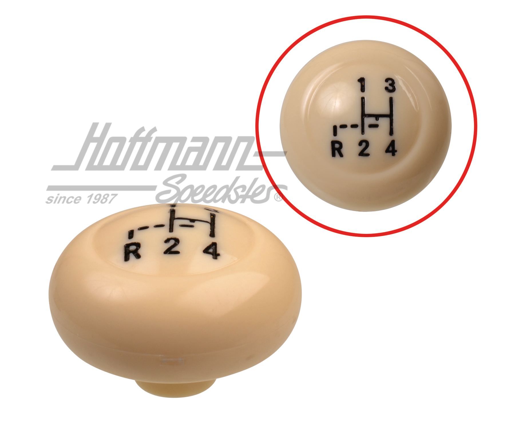 Shift-lever knob, 12mm, shift pattern, ivory-coloured | AC7116107 | 020-2014-76