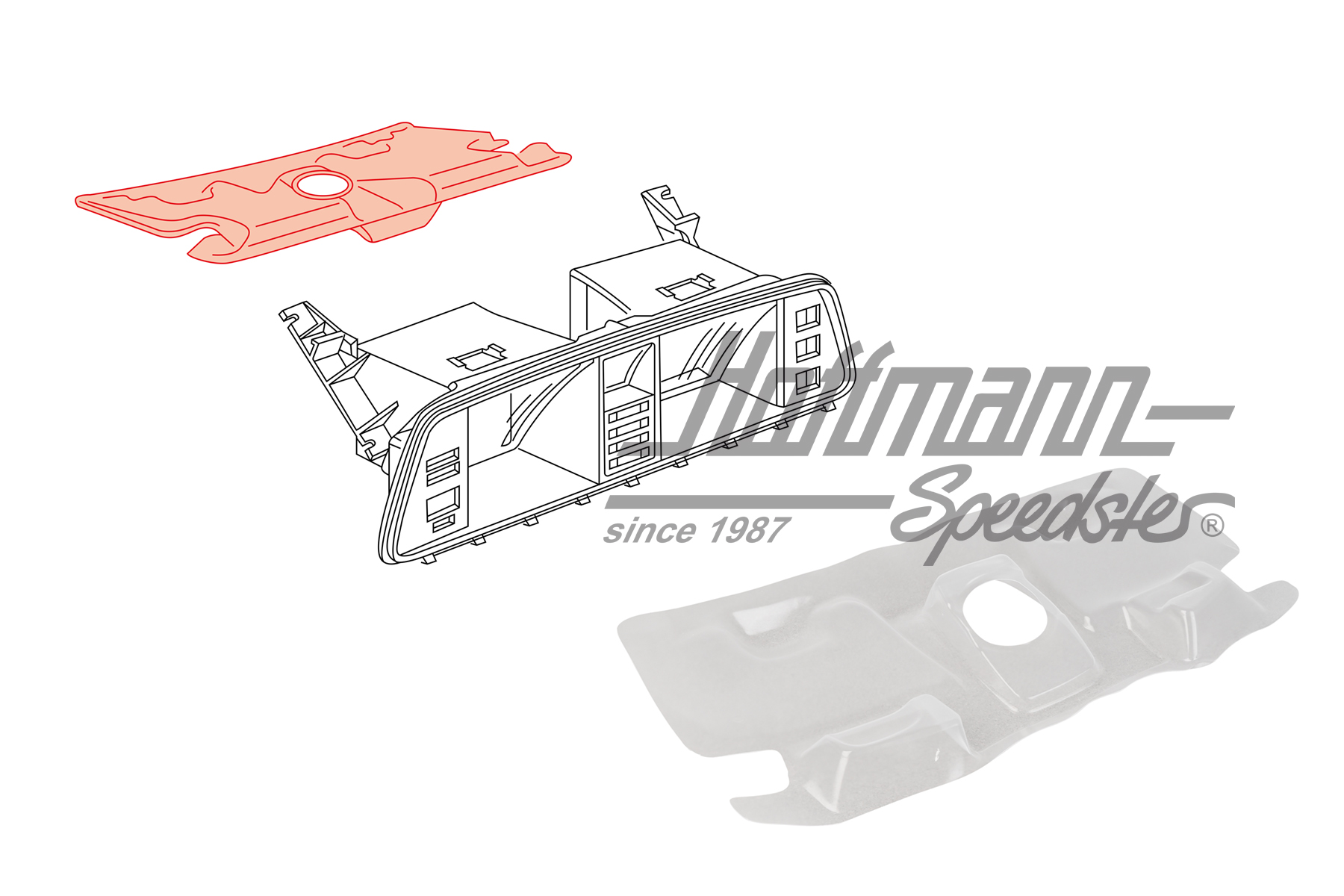 Covering foil, instrument housing
, Bus T3 | 251 957 085 B | 360-0168-24