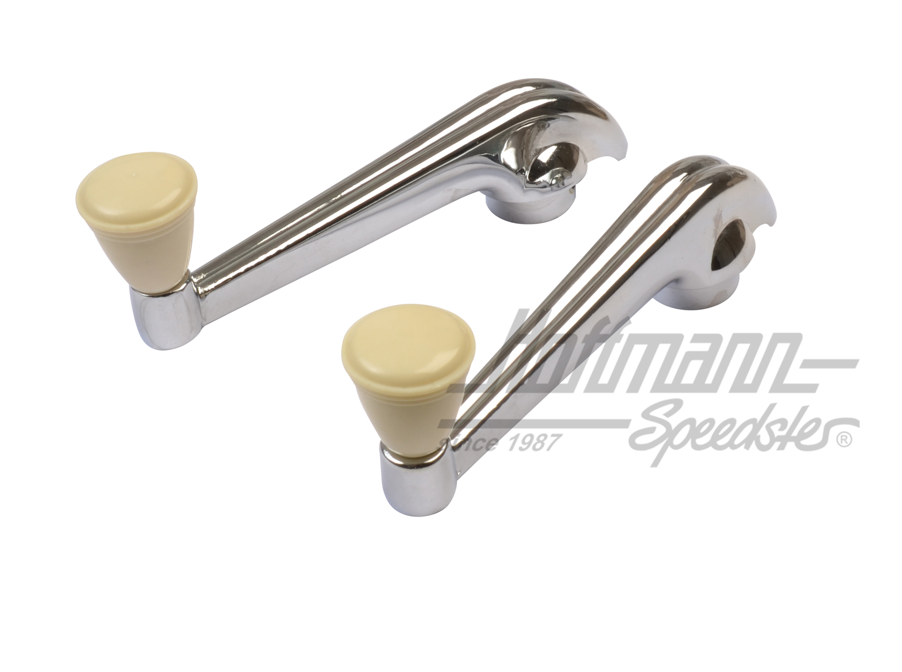 Window winder, chromed/off-white, old shape | 113 837 581 | 020-2372-03