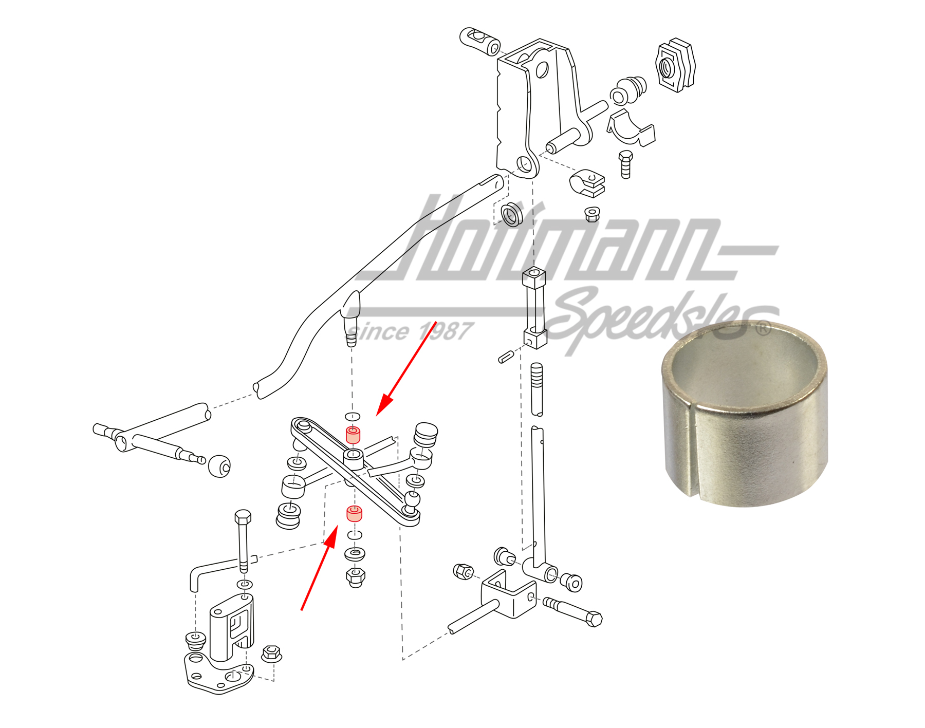 Bushing, reversing lever
, Bus T4, 9.90-5.97 | 701 711 164 | 407-2010-14