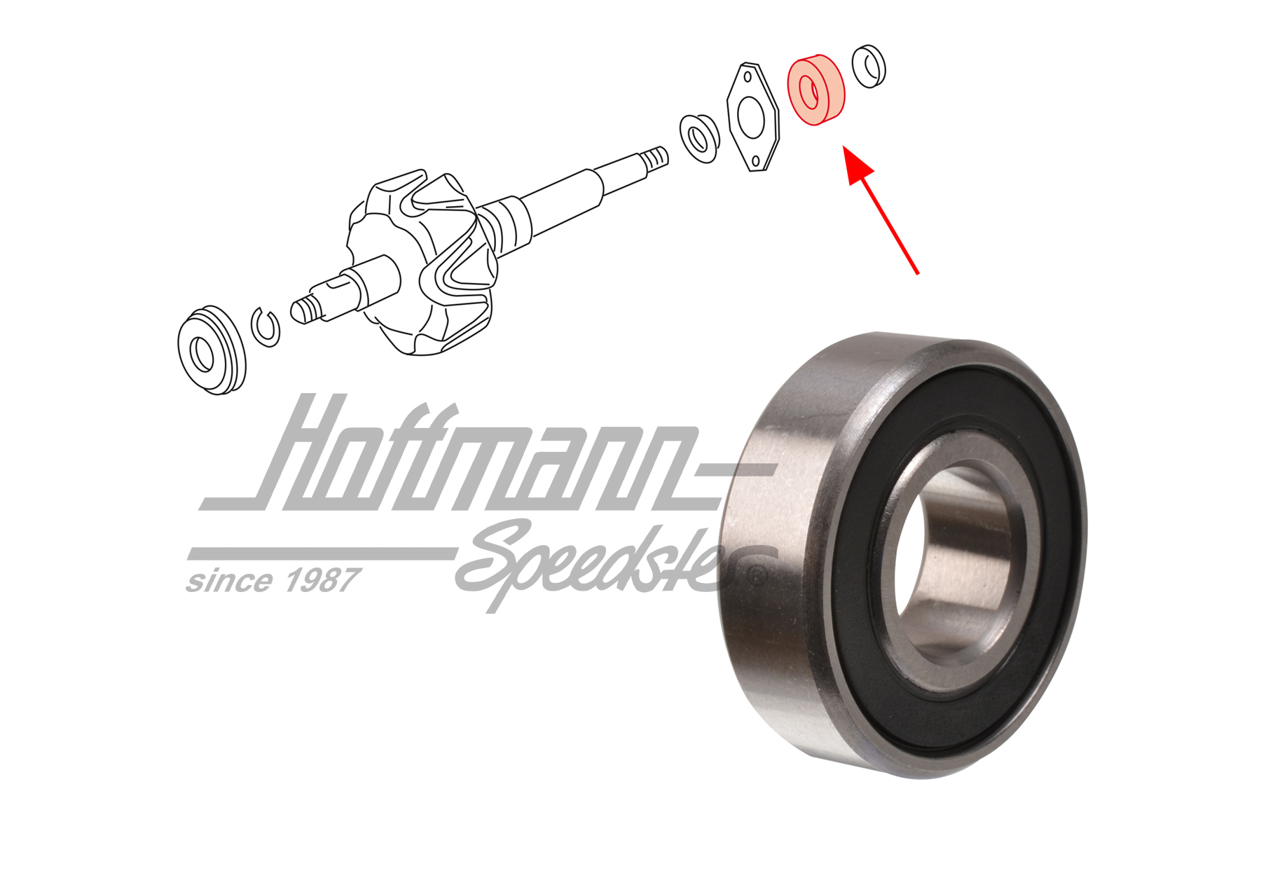 Bearing, alternator (ball bearing)                                                                  