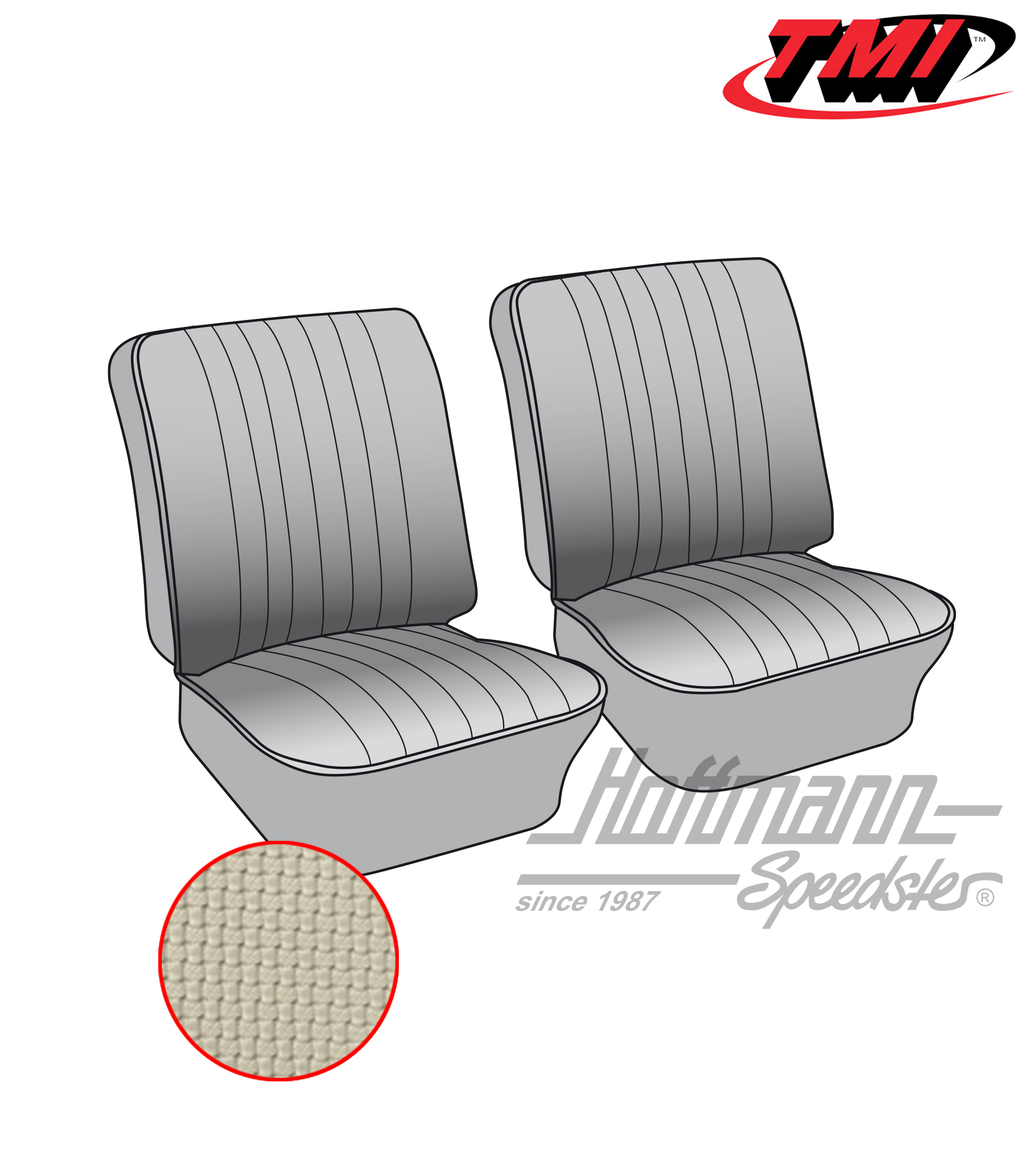 Seat upholstery, front seats, 67-73, off-white | 43-2114-05 | 098-0620-50