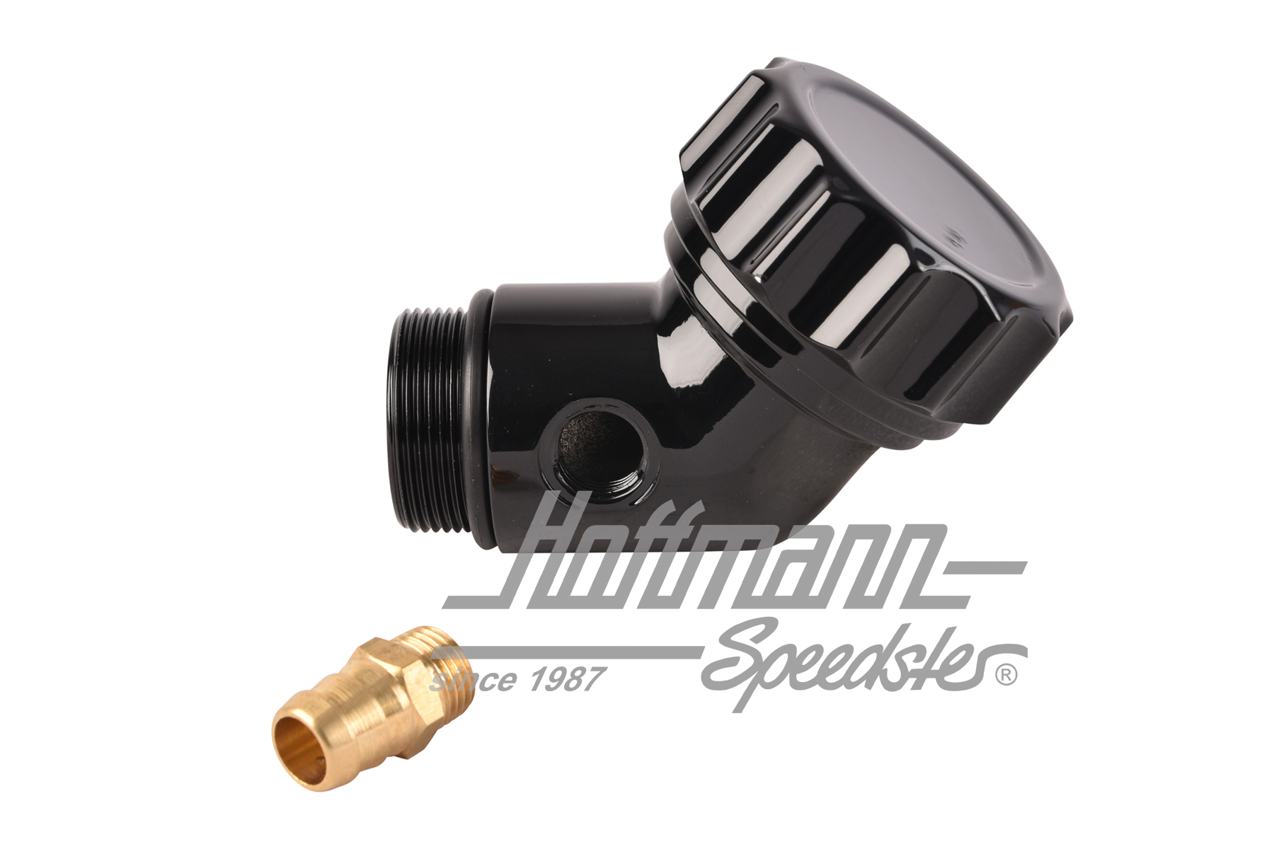 Oil filler, angled, Aluminium, black | AC 115 543 B | 010-1203-30