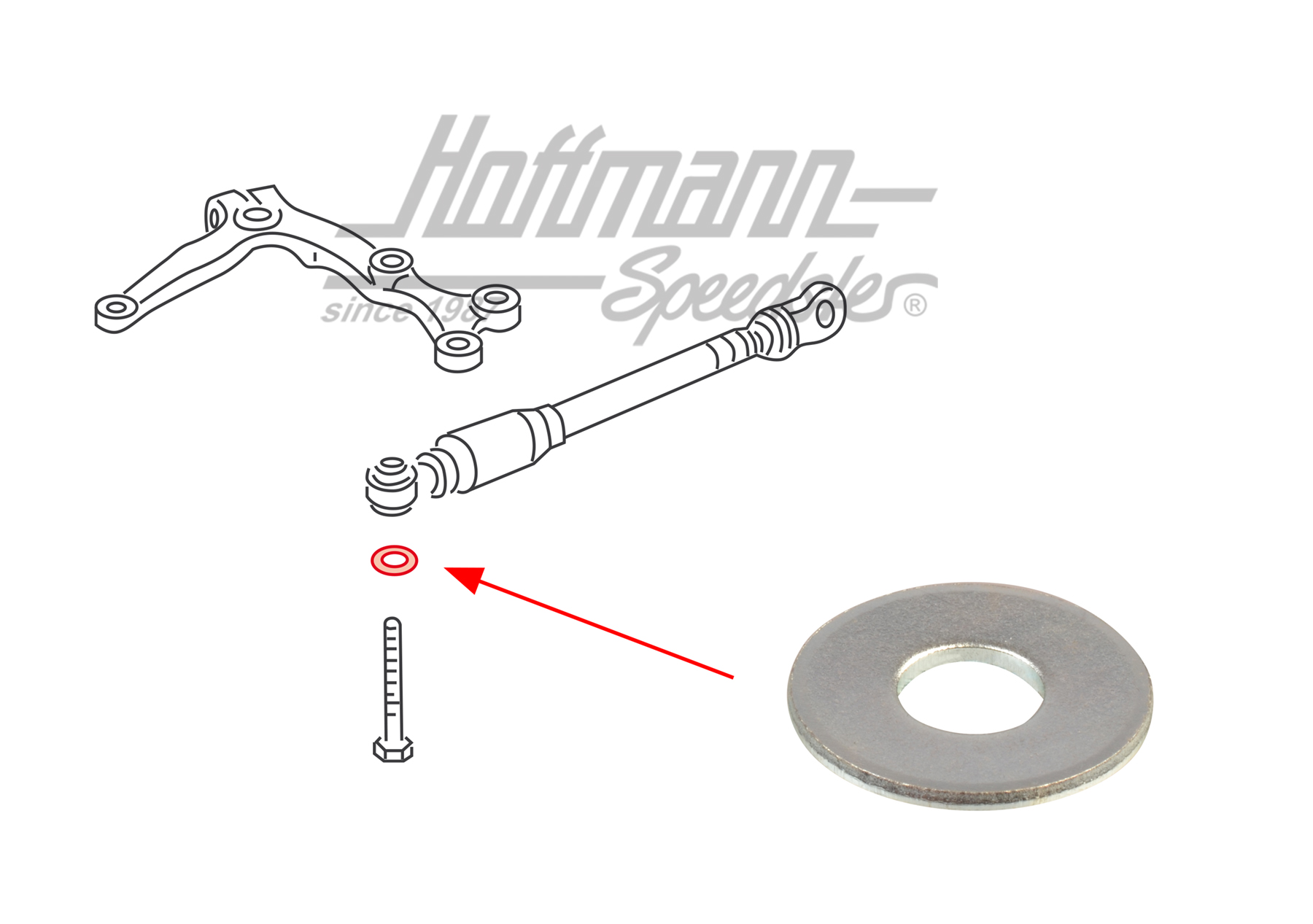 Washer, steering damper, Bus T1/T2 | 211 415 939 | 089-3060-40