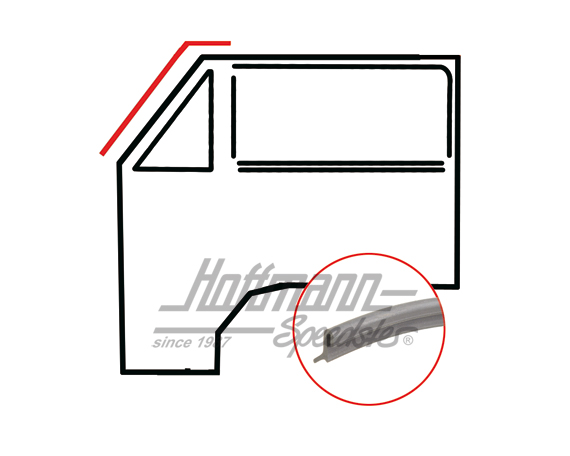 Door seal, front to A-column, 550mm | 171 837 913 F | 350-2512
