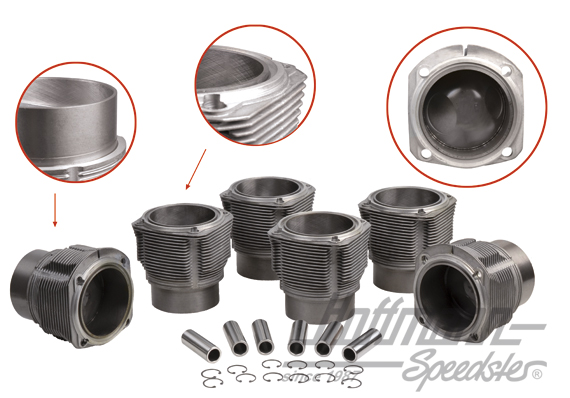Piston + cylinder set, Porsche 911S, 2.2/2.4, 86mm JE (H) | 008 911 86S | 530-0028
