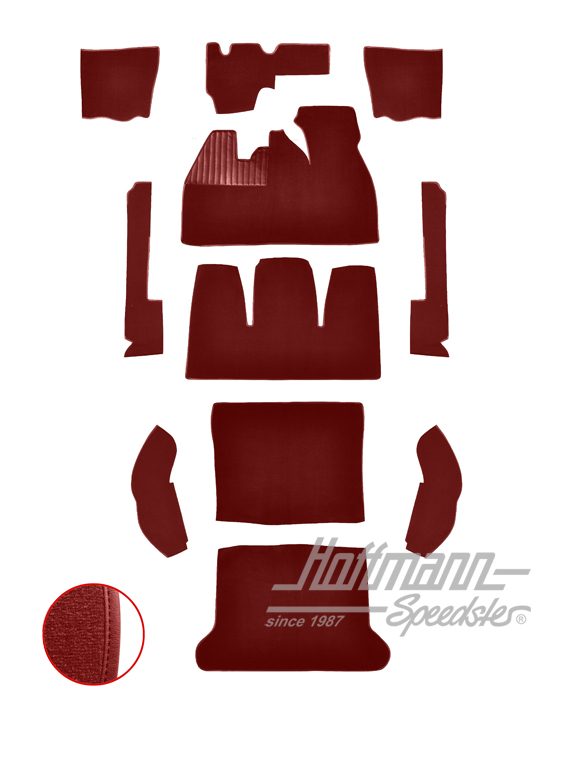 Carpet kit, Beetle Sedan, 8.68-7.72, red |  | 026-5526