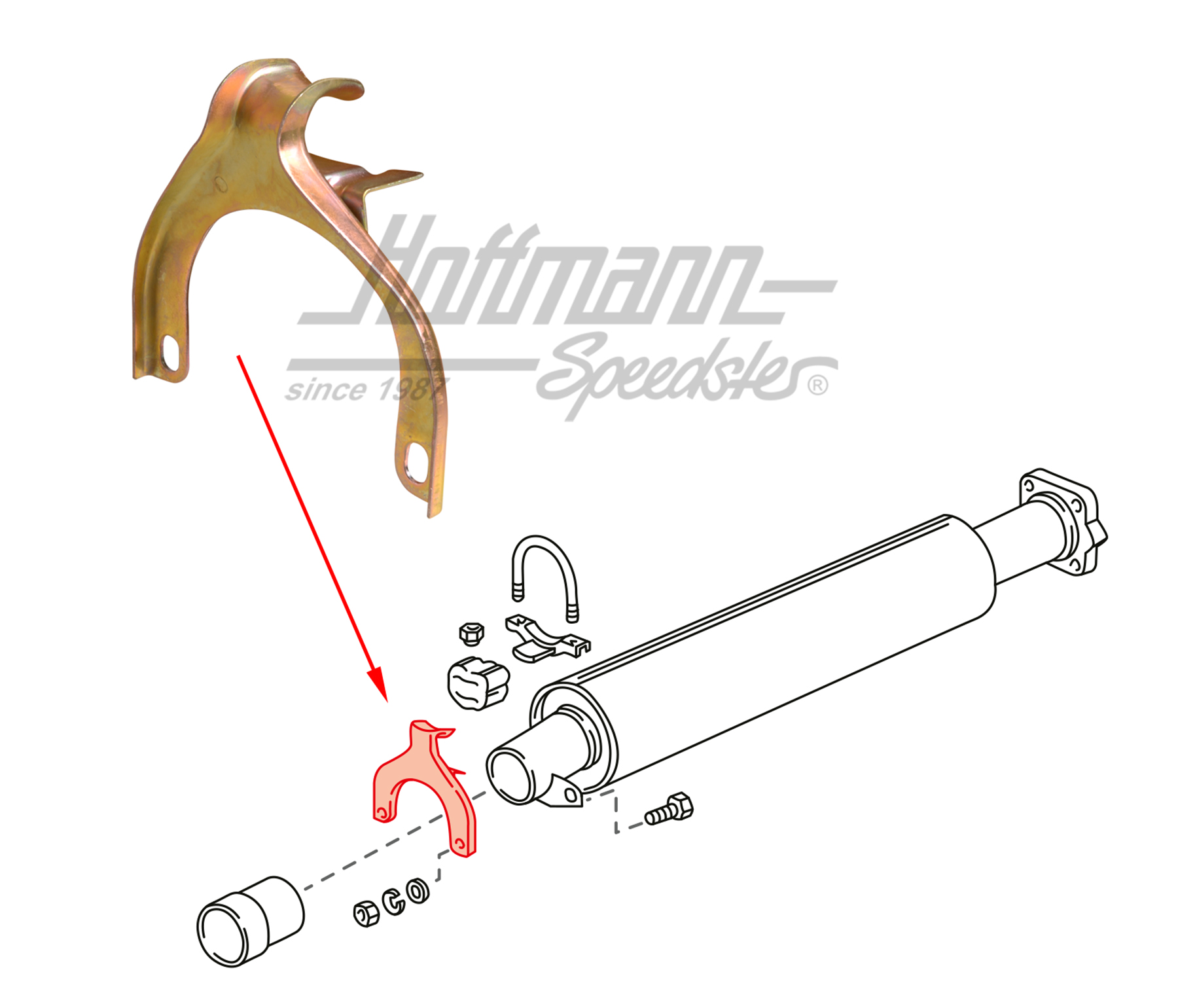 Hook, muffler, 924S/944/968                                                                         