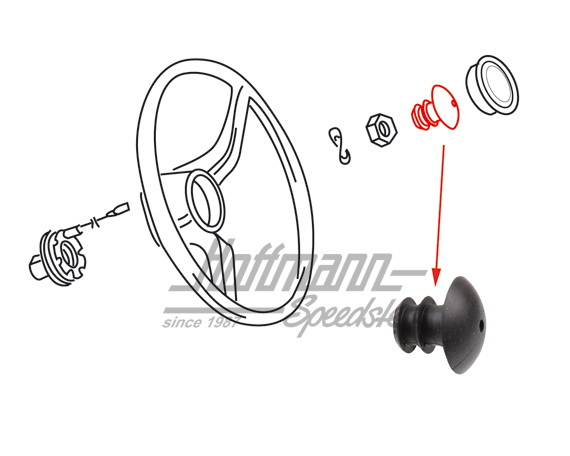 Rubber grommet, horn cable, 8.67- | 311 415 535 | 020-2431-75