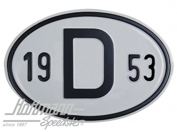 Nationality plate "D", alu, with year 1953 |  | 020-2396-53