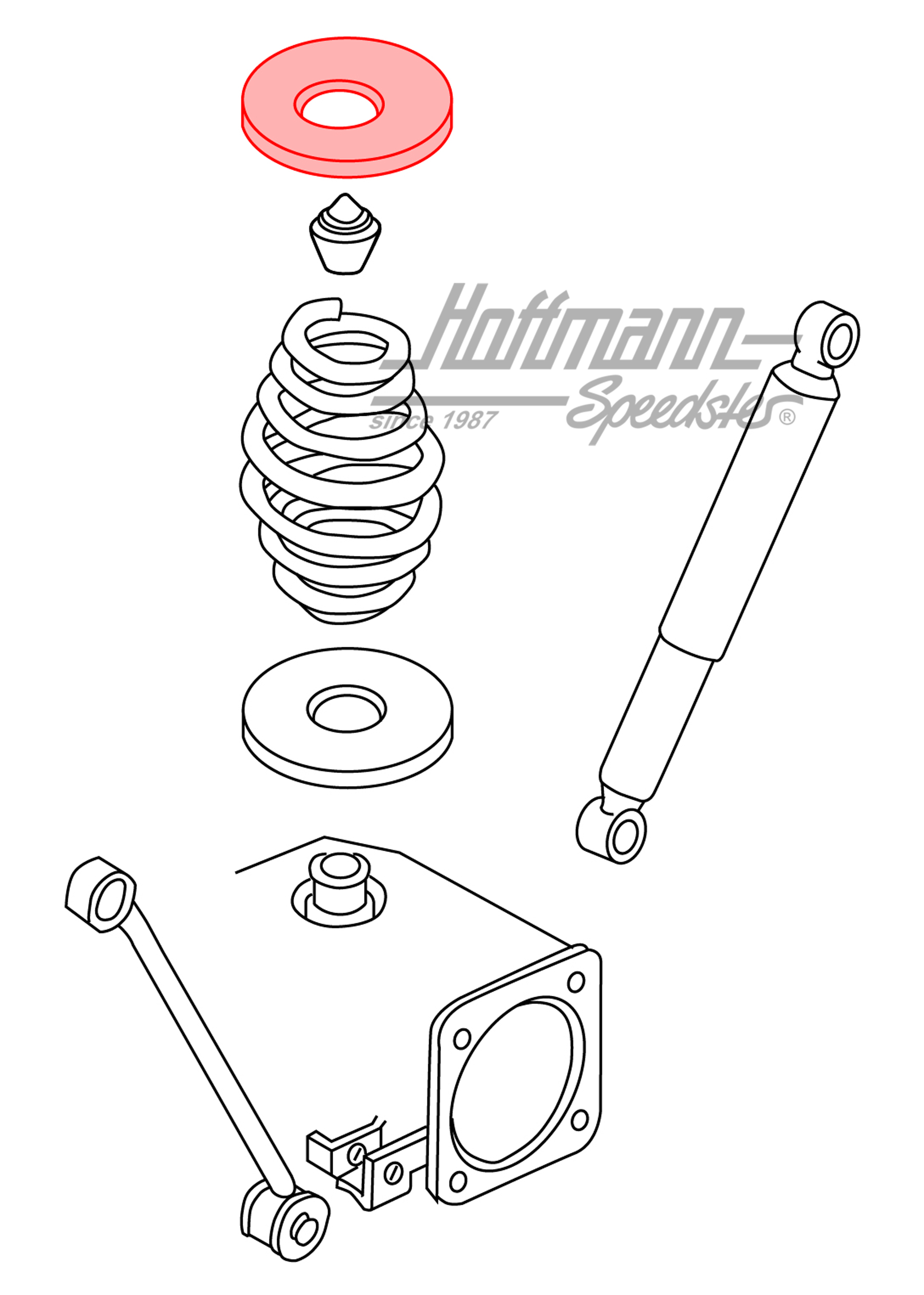 Support, spring, rear, upper, Bus T3                                                                