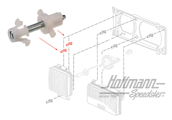 Adjusting screw, driving-light | 255 941 141 B | 340-4970-22