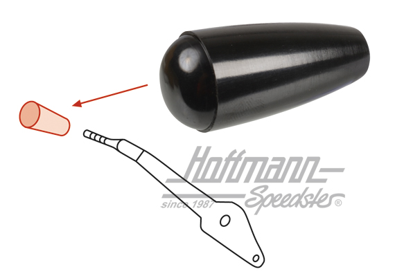 Heater control knob, 356 C/911/912, black | 695 424 792 00 | 510-7012-10