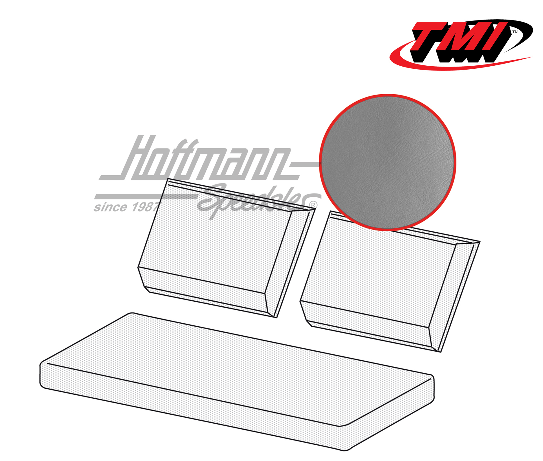 Seat upholstery, rear bench, Type 181, grey (smooth) | 43-1417-16 | 080-5060-16