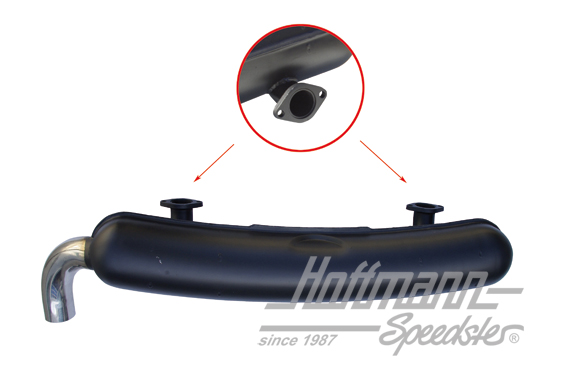 Sports exhaust, sheet steel, painted, 1 x 70 mm                                                     