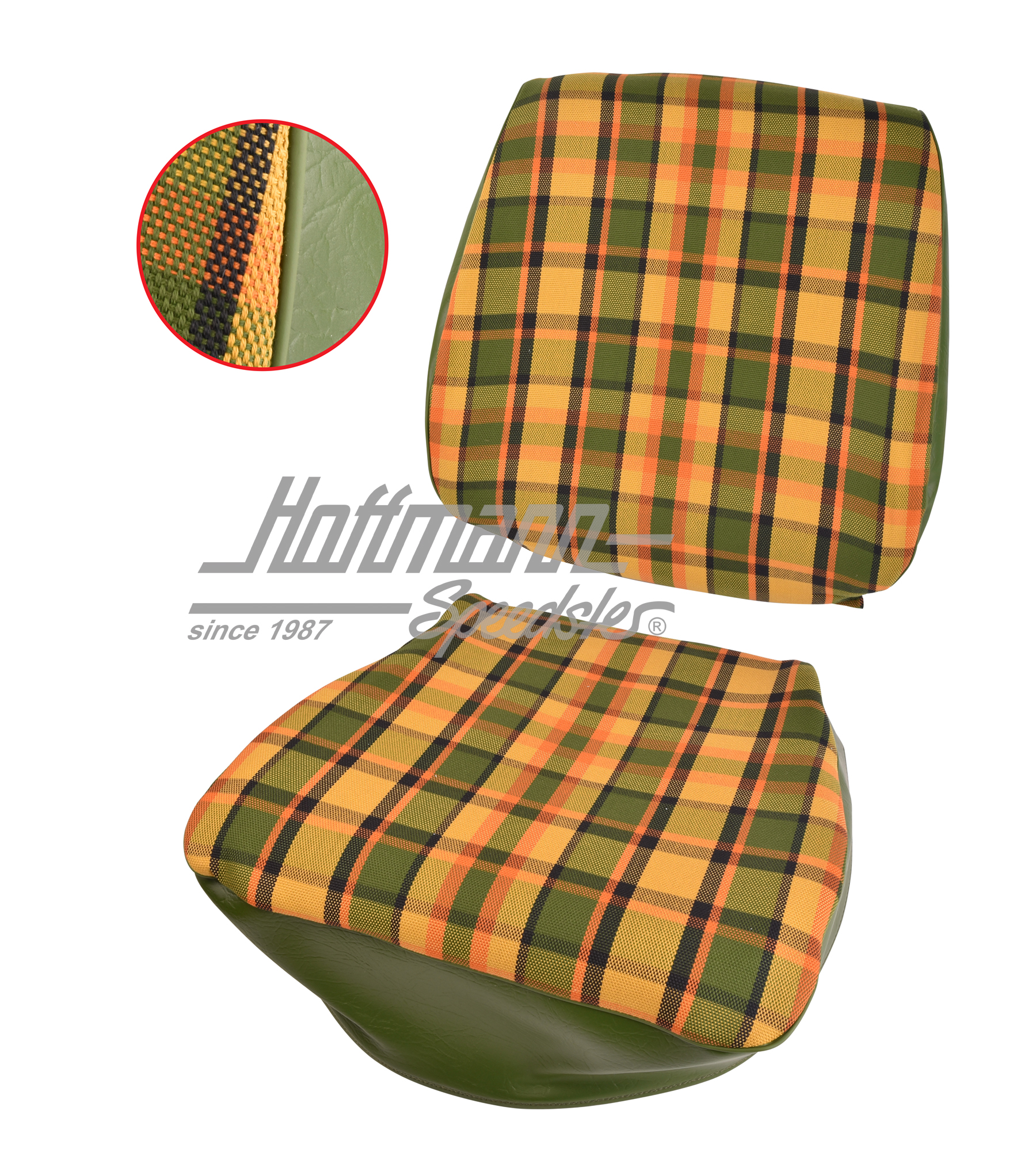 Seat cover, Westfalia, yellow/orange/green, 74-79                                                   