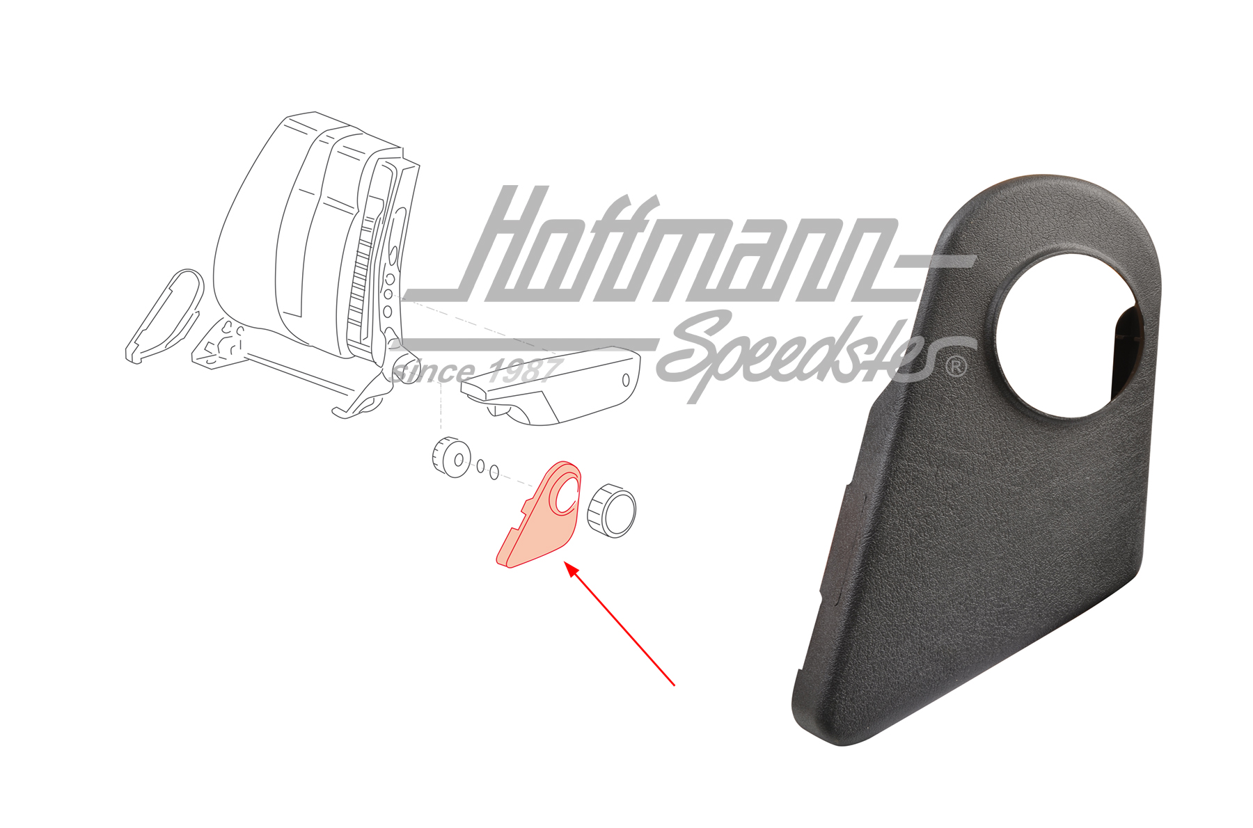 Cover, seat adjustment, with hole, 1.96-6.03, left | 701 881 477 C 1C | 408-2290-31