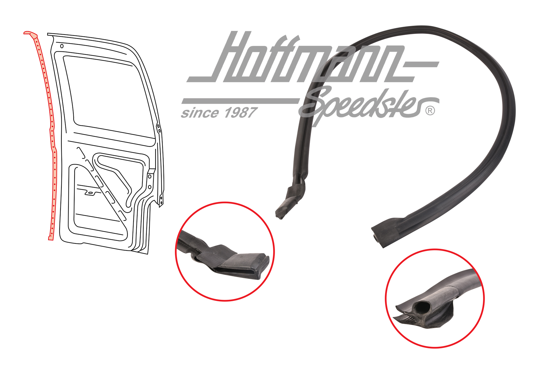 Seal, hinged doors, centre, rear, Bus T4 | 701 827 709 | 408-1439