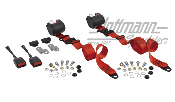 Retractor belt, front, Sedan / Convertible, red |  | 045-9180-05