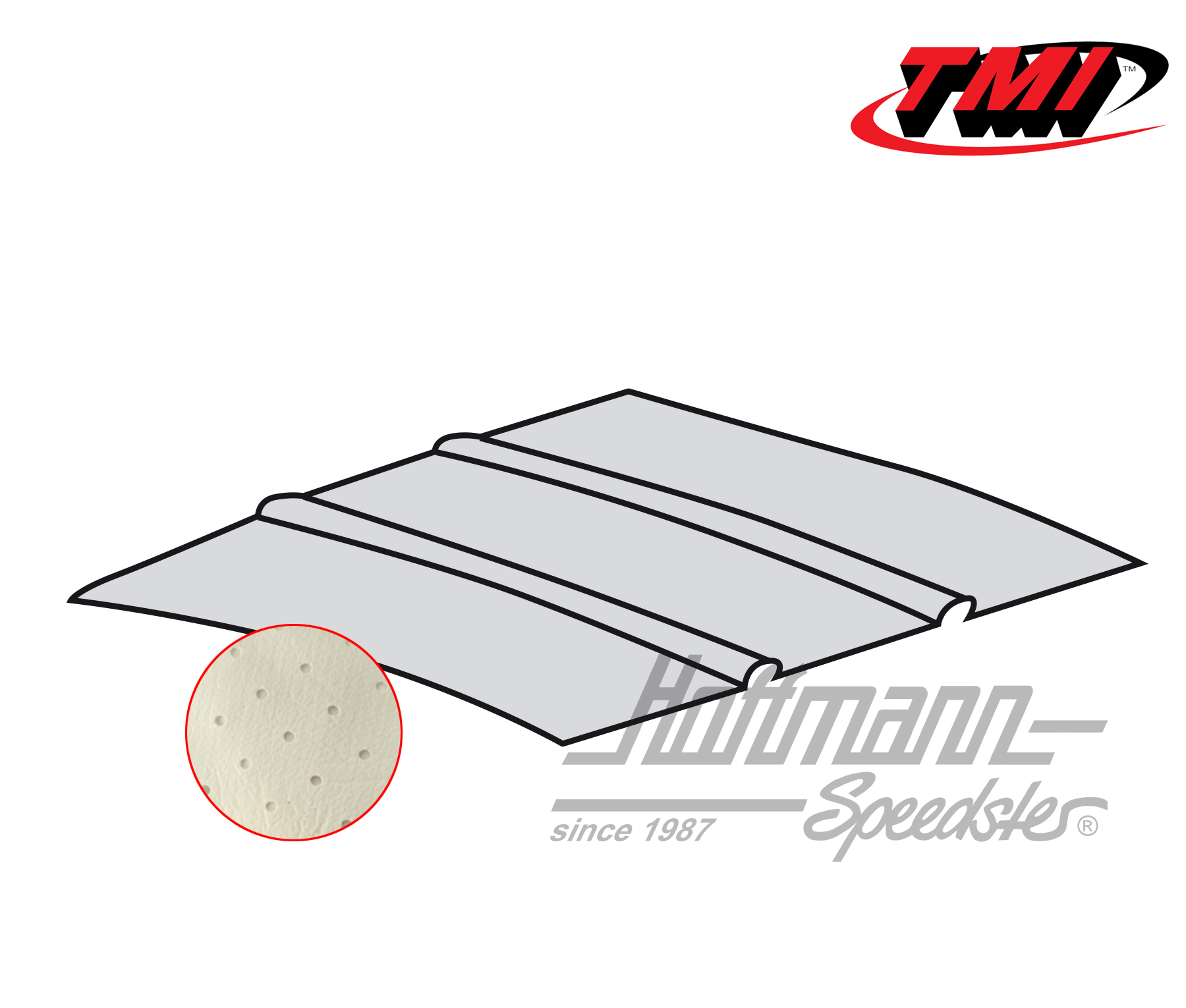 Headliner, Bus T1/T2, double cab, 65-, perforated, off-white | 20-2108-44 | 098-0100