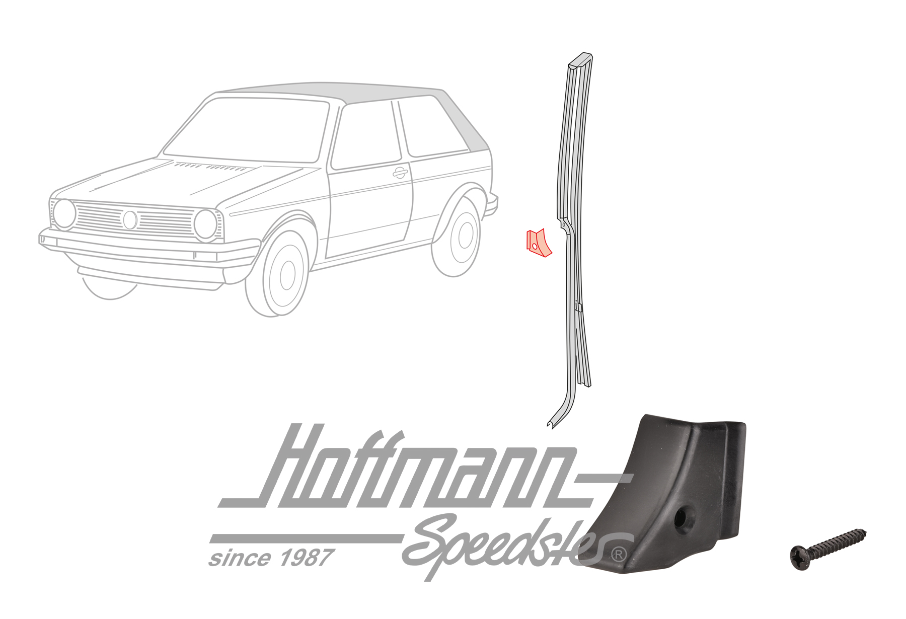 Cover, B-pillar, Golf 1 Convertible, left | 155 847 347 | 180-4405-01