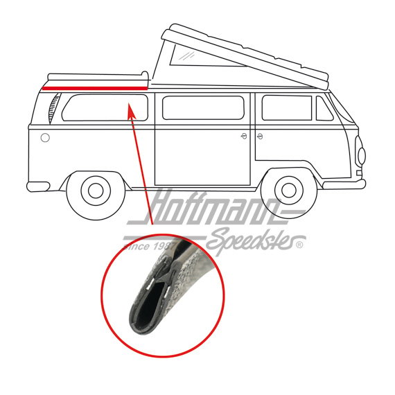 Seal, big roof, rear, 67-73 | 231 817 711 | 090-6078-11