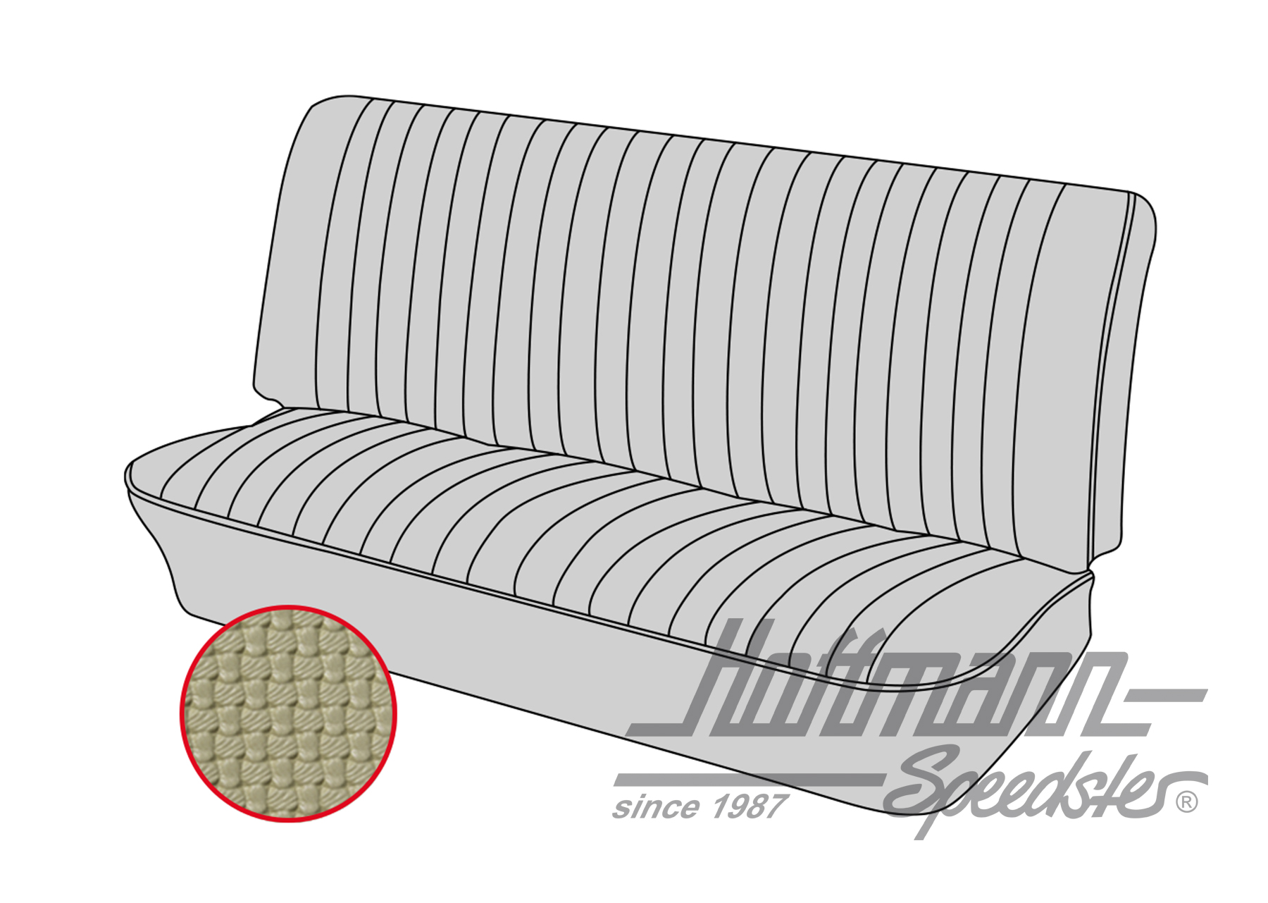 Seat bench cover, Type 3, 4.61-7.72, beige | 43-3211-04 | 069-9623-04