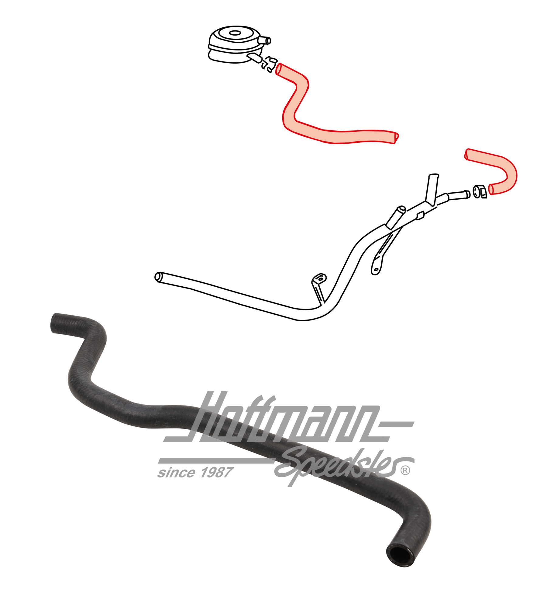 Cooling-water hose, oil cooler/pipe, 90-95 | 074 121 058 B | 401-1930-40