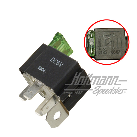 Relay, 6 Volt, with fuse 30A | 0681-5 | 020-2429-04