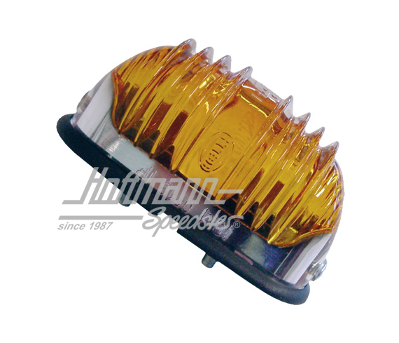 Turn indicator, corrugated, chromed border, orange (big) | 211 953 061 B | 020-4463