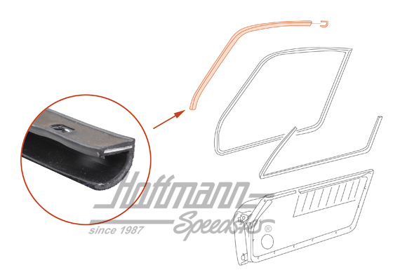 Door seal, A-pillar, 911 Coupé, 77-85, right                                                        