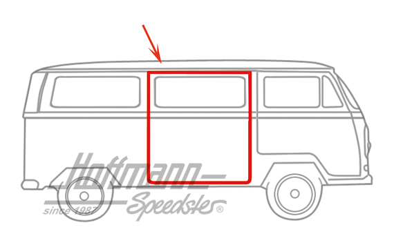 Sliding door seal, 8.67-, right, Top Quality | 211 843 792 B | 090-6142