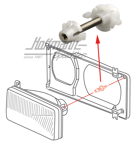 Adjusting screw, headlight, horizontal                                                              