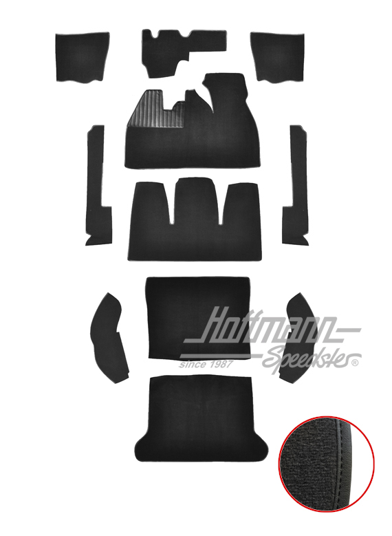 Carpet kit, Beetle Sedan, 8.68-7.72, black |  | 026-5521
