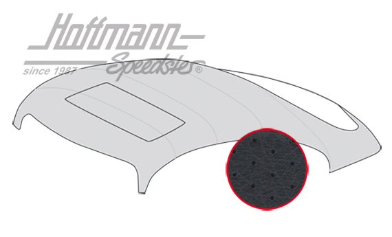 Headliner, with sliding roof, 356, perforated, black                                                